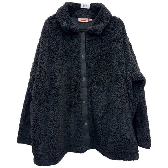 907. 4X - EVRI - Sherpa Snap Button Fuzzy Cozy Jacket with pockets NWOT - Picture 1 of 7